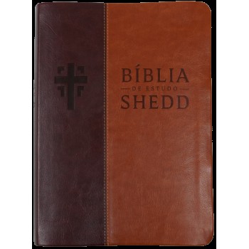 Bíblia De Estudo Shedd - Couro Sintético Caramelo E Marrom