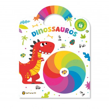 Cata-vento Colorido - Dinossauros: Livro Para Pintar C/ 12 Giz De Cera Cata-vento Colorido - Dinossauros: Livro Para Pintar C/ 12 Giz De Cera