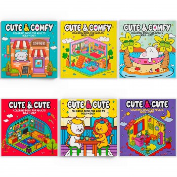 Coleção Coloring Book For Adults - Bold Easy - Kit Com 6 Livros De Colorir Adulto