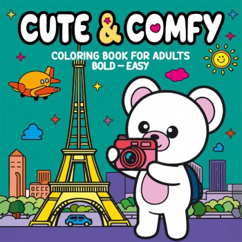 Cute & Comfy Coloring Book For Adults - Bold Easy - Livro De Colorir Adulto