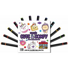 Cute & Comfy Coloring Book For Adults - Ofo E Aconchegante - Livro De Colorir Adulto