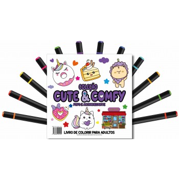 Cute & Comfy Coloring Book For Adults - Ofo E Aconchegante - Livro De Colorir Adulto