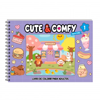 Cute & Comfy Super Extra - Livro De Colorir Adulto - Capa Dura Holográfica