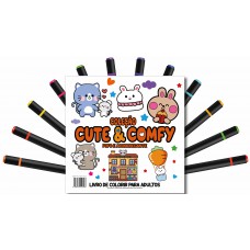 Cute & Comfy Coloring Book For Adults - Ofo E Aconchegante - Livro De Colorir Adulto