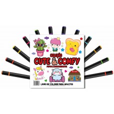 Cute & Comfy Coloring Book For Adults - Ofo E Aconchegante - Livro De Colorir Adulto
