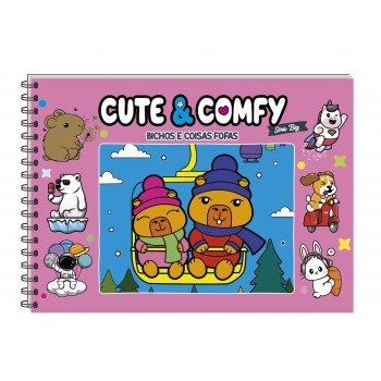 Cute & Comfy Série Big - Bichinhos E Coisas Ofas - Livro De Colorir Adulto - Capa Dura Holográfica