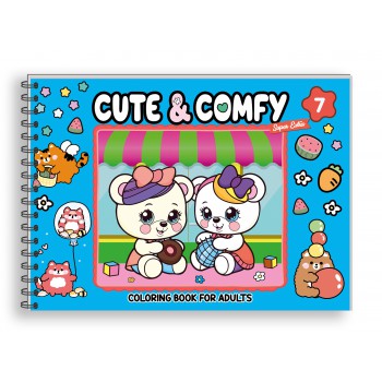 Cute & Comfy Super Extra - Livro De Colorir Adulto - Capa Dura Holográfica