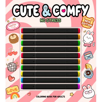 Cute & Comfy New Edition - No Stress - Livro De Colorir Adulto