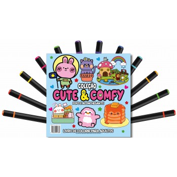 Cute & Comfy Coloring Book For Adults - Ofo E Aconchegante - Livro De Colorir Adulto
