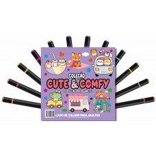 Cute & Comfy Coloring Book For Adults - Ofo E Aconchegante - Livro De Colorir Adulto