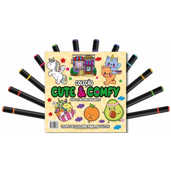 Cute & Comfy Coloring Book For Adults - Ofo E Aconchegante - Livro De Colorir Adulto