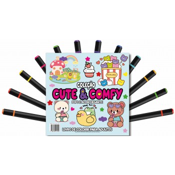 Cute & Comfy Coloring Book For Adults - Ofo E Aconchegante - Livro De Colorir Adulto
