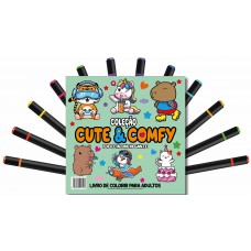 Cute & Comfy Coloring Book For Adults - Ofo E Aconchegante - Livro De Colorir Adulto