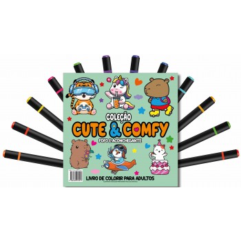 Cute & Comfy Coloring Book For Adults - Ofo E Aconchegante - Livro De Colorir Adulto