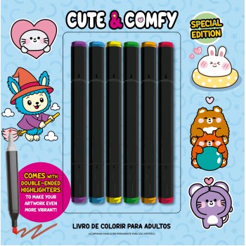 Cute & Comfy Coloring Book For Adults - Special Edition - Livro De Colorir Adulto
