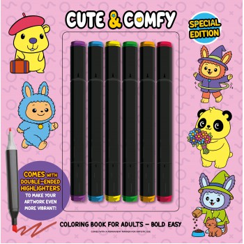 Cute & Comfy Coloring Book For Adults - Special Edition - Livro De Colorir Adulto