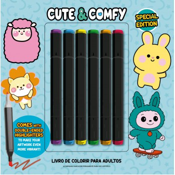 Cute & Comfy Coloring Book For Adults - Special Edition - Livro De Colorir Adulto
