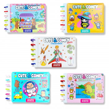 Combo Cute E Comfy Super Special - Kit Com 05 Livros De Colorir Encadernação Em Disco