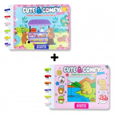 Combo Cute E Comfy Super Special - Kit Com 02 Livros De Colorir Encadernação Em Disco