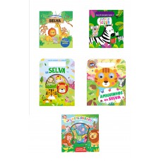 Coleção Infantil Bichinhos Da Selva - Kit Com 5 Livrinhos