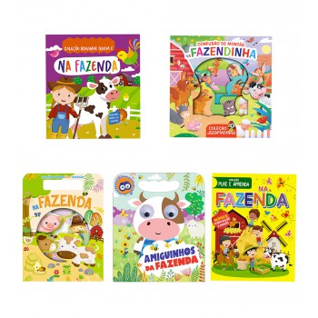 Coleção Infantil Bichinhos Da Fazenda - Kit Com 5 Livrinhos