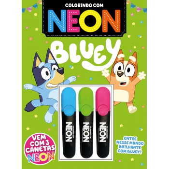 Bluey Colorindo Com Neon