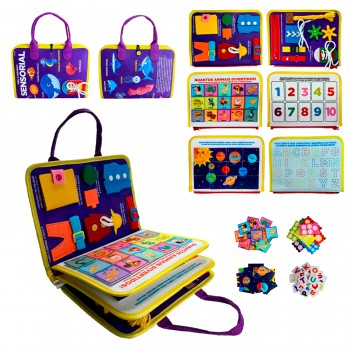 Livro Educativo Montessori: Meu Livrinho Sensorial Maleta Educativa - Undo Do Mar