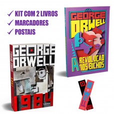 George Orwell - 1984 + A revolução dos bichos: Kit com 2 livros, postais e marcadores