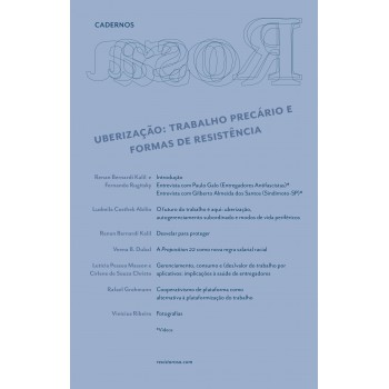 Cadernos Rosa — Uberização: trabalho precário e formas de resistência