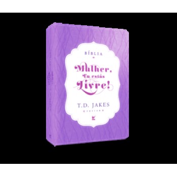 Bíblia Mulher, Tu Estás Livre! - Aec - Capa Luxo - Roxo E Creme Com índice