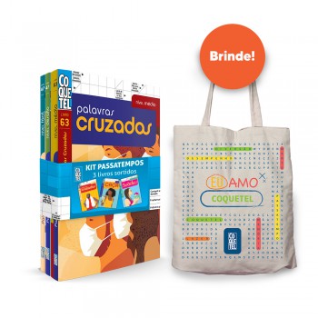 Kit Promocional Coquetel Com 3 Livros Passatempos + Sacola Brinde