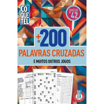 Livro Coquetel + 200 Palavras-cruzadas 42: Nível Médio