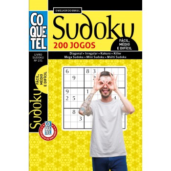 Livro Coquetel Sudoku 231 | 200 Jogos: Níveis Fácil, Médio E Difícil
