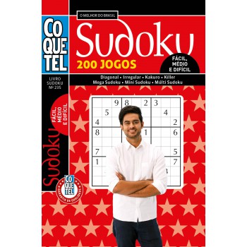 Livro Coquetel Sudoku 235: Níveis Fácil, Médio E Difícil