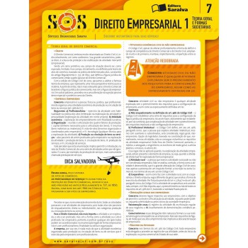 Sos Direito Empresarial 1: Teoria Geral E Formas Societárias