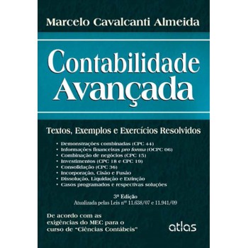 Contabilidade Avançada: Textos, Exemplos E Exercícios Resolvidos