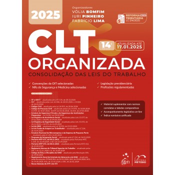 Clt Organizada-consolidação Das Leis De Trabalho - 14ª Edição 2025
