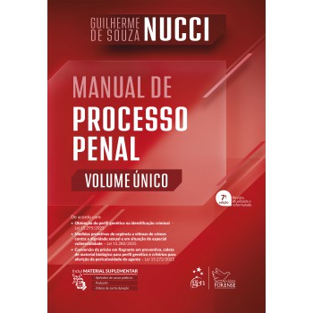 Manual De Processo Penal - Volume único - 7ª Edição 2026