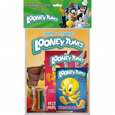 Pintando O Sete Looney Tunes Kit C/3 Und+ Lapis De Cor