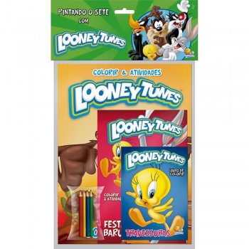 Pintando O Sete Looney Tunes Kit C/3 Und+ Lapis De Cor