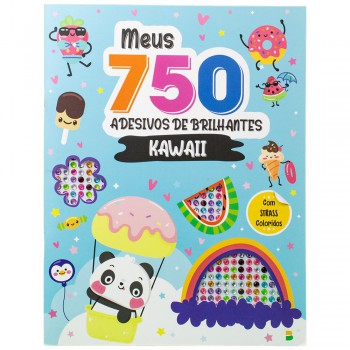Meus 750 Adesivos De Brilhantes - Livro De Colorir: Kawaii