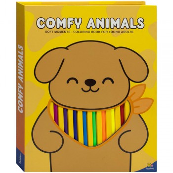 Soft Moments - Coloring Book For Young Adults: Comfy Animals