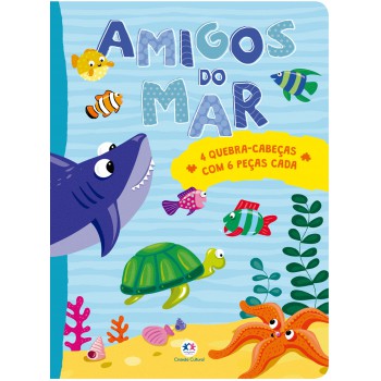 Amigos Do Mar: 4 Quebra-cabeças Com 6 Peças Cada