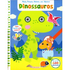 Minha Primeira História Com Adesivos - Dinossauros