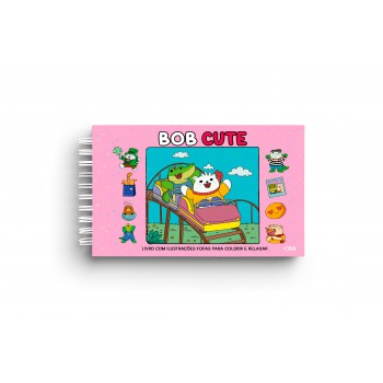 Bob Cute - Capa Dura Rosa - Livro Com Ilustrações Fofas E Originais Para Pintar, Páginas Destacáveis E Acompanha Uma Folha De Acetato - Papel 180gr