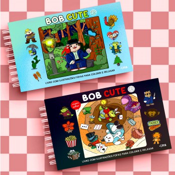 Kit Bob Cute Capa Dura - Capa Dura Azul + Capa Dura Preto: Acompanha Folha De Acetato