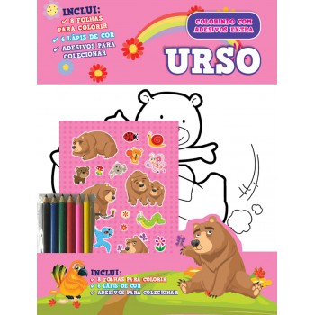 Urso - Colorindo Com Adesivos