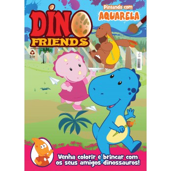 Dino Friends Pintando Com Aquarela