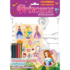 Princesas Do Reino Encantado - Colorindo Com Adesivos