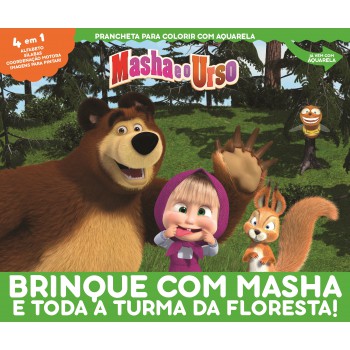 Masha E O Urso Prancheta Colorir Com Aquarela